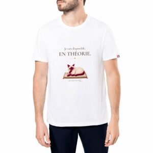Je suis disponible. En theorie. Lightweight Mens Tshirt made in France 2