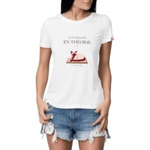 Je suis disponible. En theorie. Lightweight womens Tshirt made in France 2